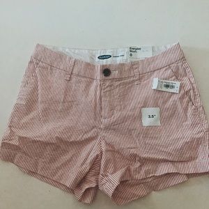 SOLD** brand new pink n white stripped shorts